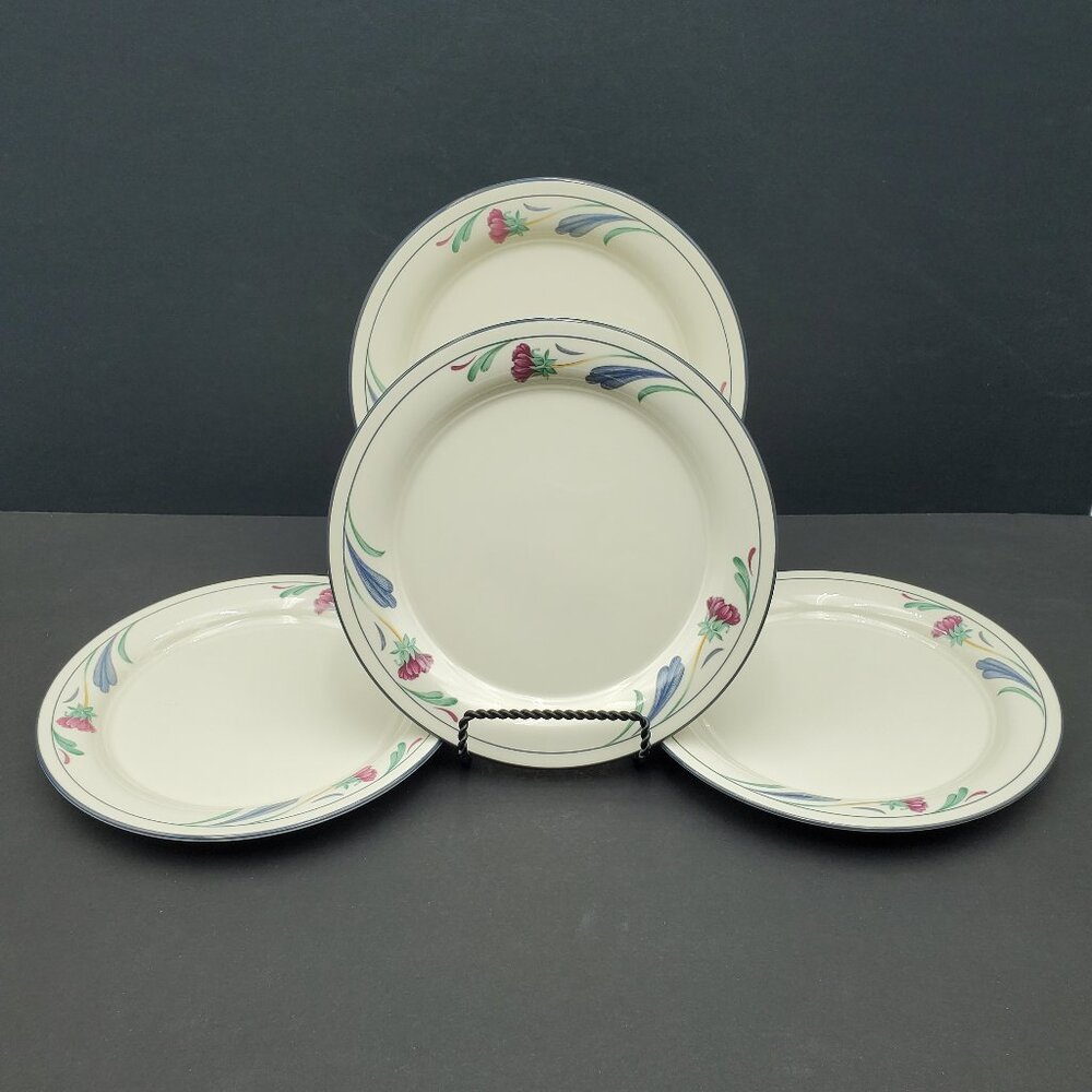 Lenox Poppies on Blue Salad Plates Small Luncheon Plates